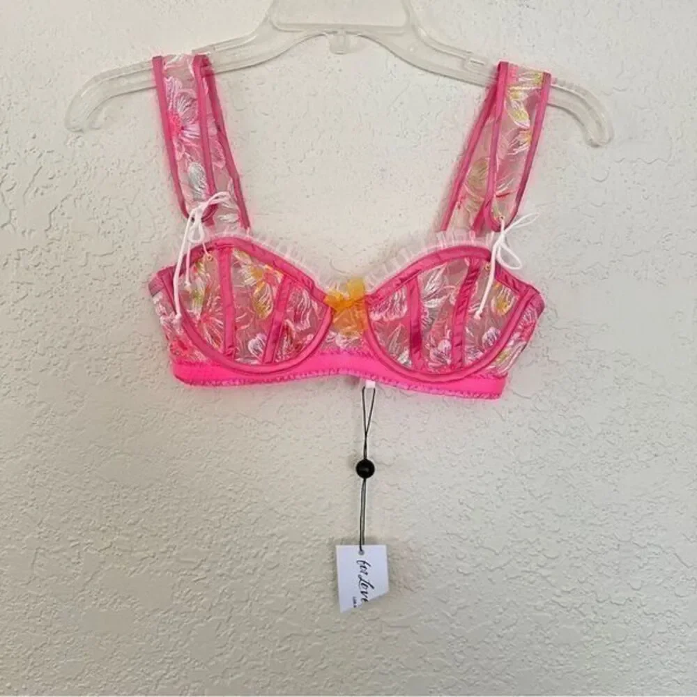 For Love & Lemons Electric Fields Pink Embroidery
